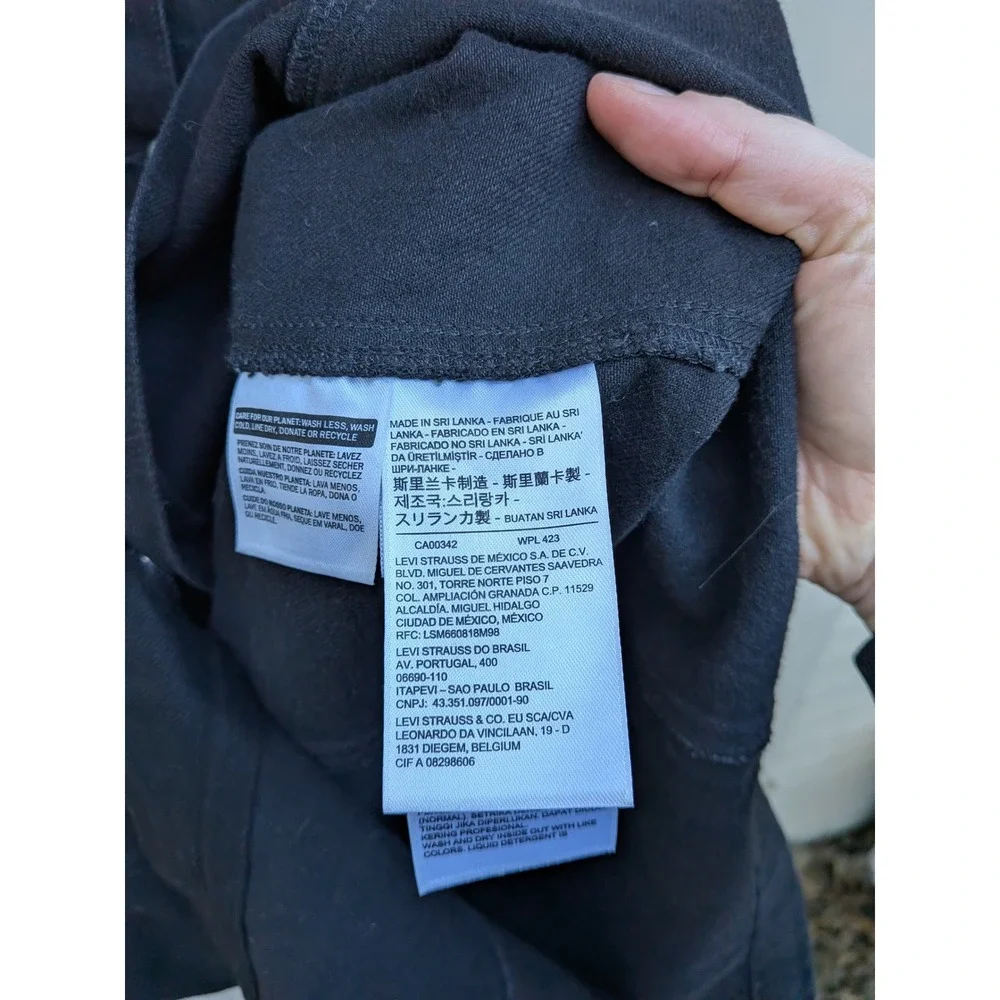 Levi's Black Denim Button Front Sleeveless Midi‎ Dress Size Medium